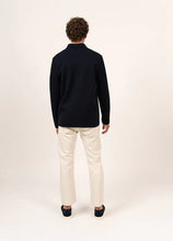 Load image into Gallery viewer, Model wearing Saint James - Cork ll in Navy - back.