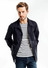 Load image into Gallery viewer, Model wearing Saint James - Sirocco II Men's Chore Jacket in Marine.