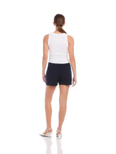 Load image into Gallery viewer, Model wearing Fifteen Twenty - Side Shirred Tank in White - back.