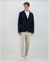 Load image into Gallery viewer, Model wearing Herno - Blazer in Non-Washed Light Scuba in Blue Navy.