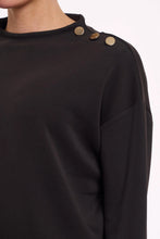 Load image into Gallery viewer, Model wearing Rino & Pelle - Hanne Mock Neck Scuba Top in Black.