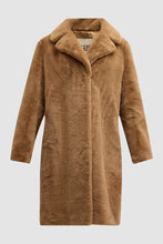 Load image into Gallery viewer, Herno Women's Soft Faux Fur Long Coat in Camel.
