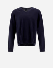 Load image into Gallery viewer, Herno Men's Wool V-Neck LS Sweater in Blue.