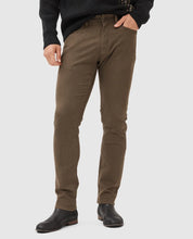 Load image into Gallery viewer, Model wearing Rodd & Gunn - Motion Melange Straight Fit Jean in Nutmeg.