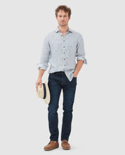Load image into Gallery viewer, Model wearing Rodd & Gunn - Sutton Straight Italian Denim in RL Dark Blue.