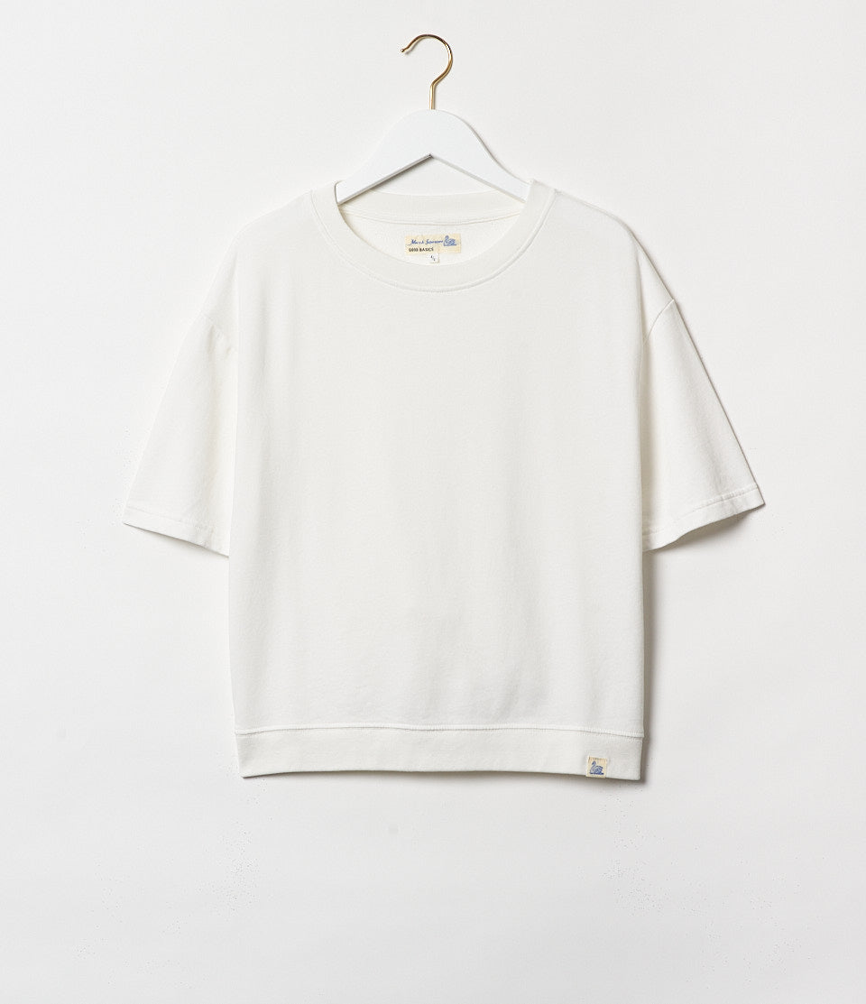 Merz B. Schwanen - Good Basics SS Sweatshirt in white.