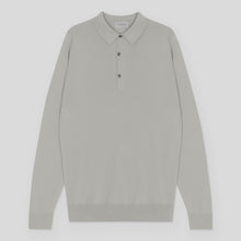 Load image into Gallery viewer, John Smedley - Bradwell L/S Cotton Polo Shirt in parchment.