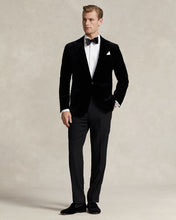 Load image into Gallery viewer, Model wearing POLO Ralph Lauren - Tailored Velvet Jacket in Black.