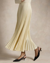 Load image into Gallery viewer, Model wearing Polo Ralph Lauren - Sweater-Bodice LS Dress in Authentic Cream.