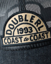 Load image into Gallery viewer, RRL - Nylon/Cotton Mesh "Coast To Coast" Patch Denim-bill Trucker Hat in Navy.