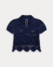 Load image into Gallery viewer, Polo Ralph Lauren - Pointelle Cotton Polo Shirt in Spring Navy.