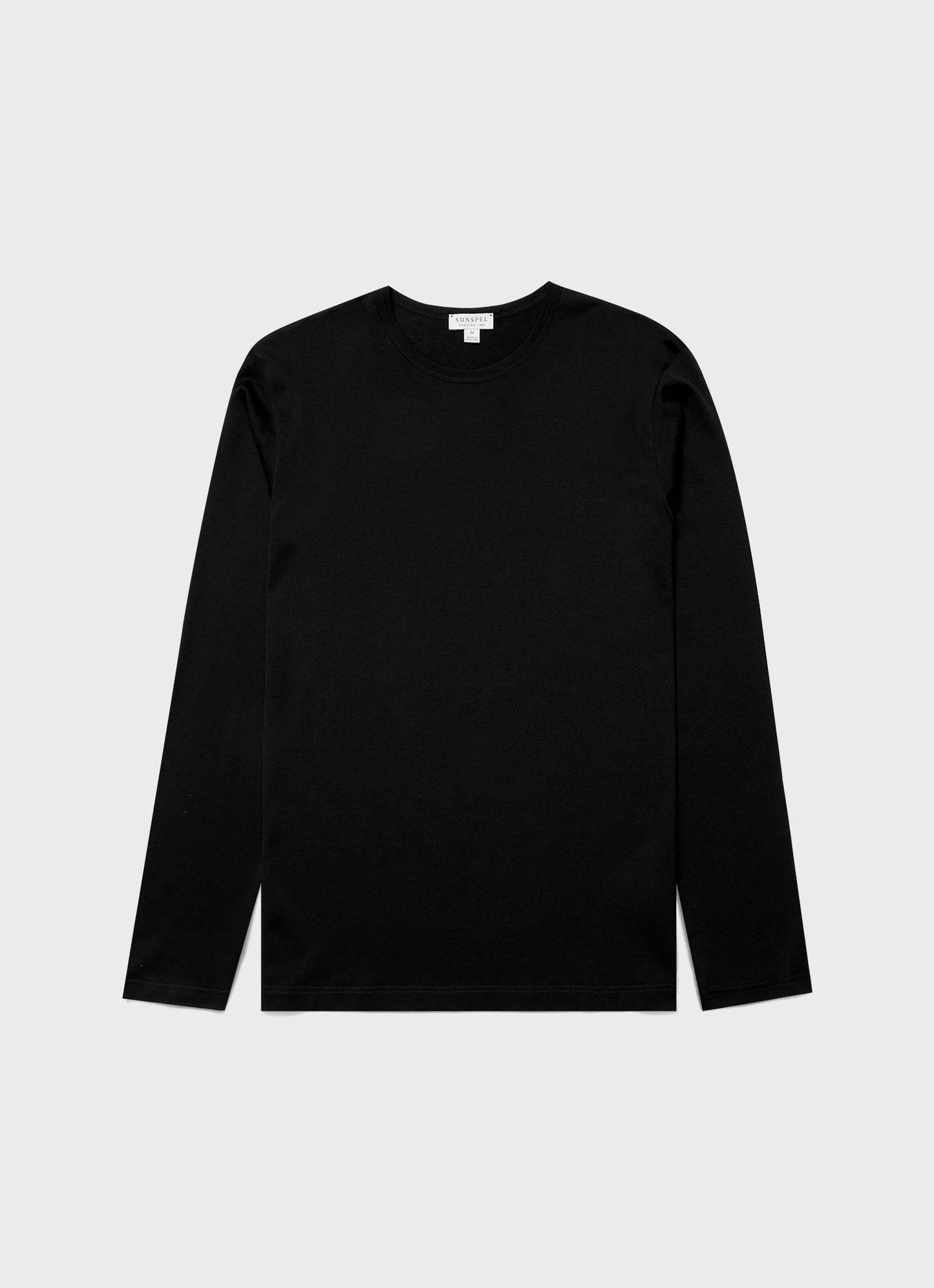 Sunspel Classic LS Crew Neck T-shirt in White.
