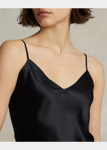 Model wearing Polo Ralph Lauren - Silk Camisole Black.
