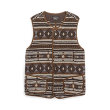 Load image into Gallery viewer, RRL - Poly/Wool Fleece Knit Buck Vest in Brown Multi.
