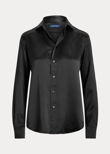 Polo Ralph Lauren - Classic Fit Silk Shirt in Black.