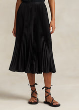 Load image into Gallery viewer, Model wearing Polo Ralph Lauren - Pleated Georgette Skirt in Black.