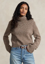 Load image into Gallery viewer, Model wearing Polo Ralph Lauren - Wool-Cashmere Turtleneck Sweater in Brown Marle.
