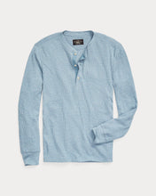 Load image into Gallery viewer, RRL - Garment-Dyed Waffle Knit Henley Shirt in Blue Heather.