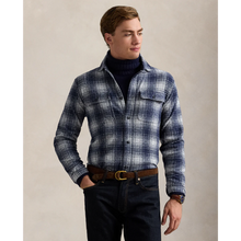 Load image into Gallery viewer, Model wearing POLO Ralph Lauren - LS Knit Flannel Button-Down Sportshirt in Navy.