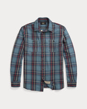Load image into Gallery viewer, RRL - Plaid Twill Workshirt in Blue/Red/Multi Plaid.