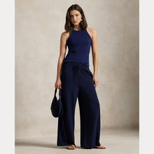 Load image into Gallery viewer, Model wearing Polo Ralph Lauren - Jersey Wide-Leg Drawstring Pant in Ink.