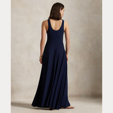 Load image into Gallery viewer, Model wearing Polo Ralph Lauren - Scoopneck Jersey Dress in Ink - back.