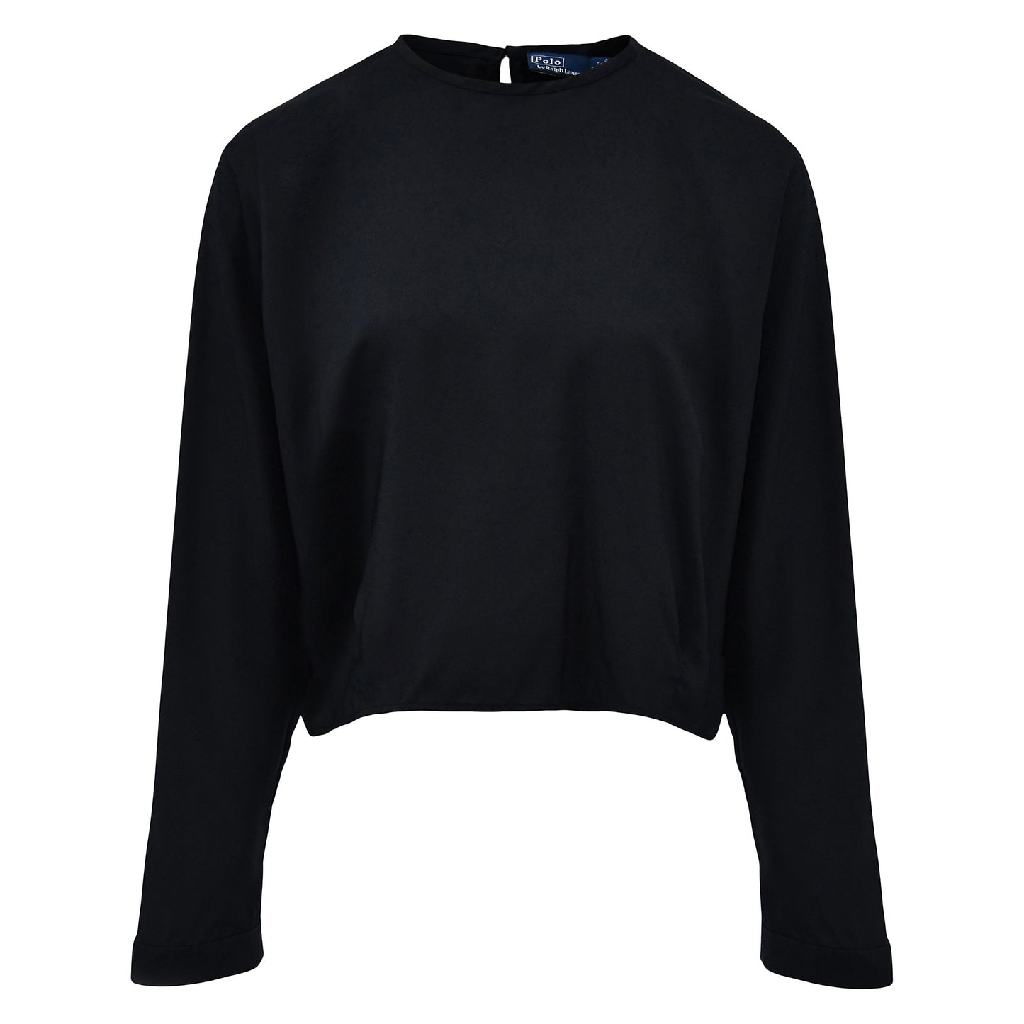 Polo Ralph Lauren - Satin LS Crew Neck Blouse in Black.