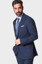 Load image into Gallery viewer, Model wearing Ring Jacket Calm Twist suit - navy.