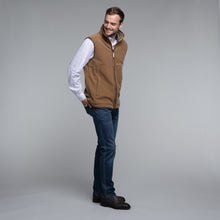 Load image into Gallery viewer, Model wearing Schoffel Men Oakham Fleece Gilet Bark.