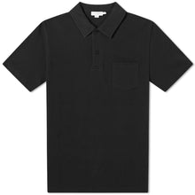 Load image into Gallery viewer, Sunspel Riviera Polo Shirt Black.