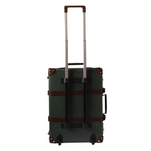 Load image into Gallery viewer, Globe-Trotter Centenary 20" Trolley case back view with handles extended.