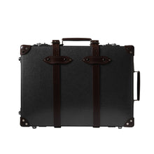 Load image into Gallery viewer, Globe-Trotter Deluxe 20" Trolley case in Caviar and Brown.