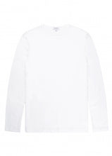 Load image into Gallery viewer, Sunspel Classic LS Crew Neck T-shirt in White.