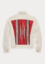 Load image into Gallery viewer, RRL - Paneled Denim Trucker Jacket in Stone Multi - back.