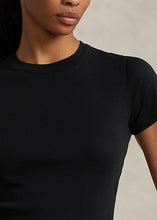 Load image into Gallery viewer, Model wearing Polo Ralph Lauren - Ribbed Cotton Tee in Black.