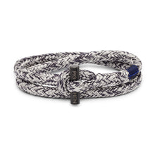 Load image into Gallery viewer, Pig & Hen Tiny Ted slate gray and light grace with black buckle bracelet.