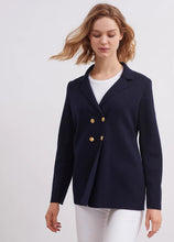 Load image into Gallery viewer, Model wearing Saint James - Charente Sweater in Navy.
