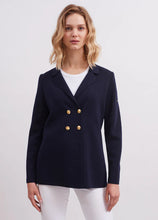 Load image into Gallery viewer, Model wearing Saint James - Charente Sweater in Navy.
