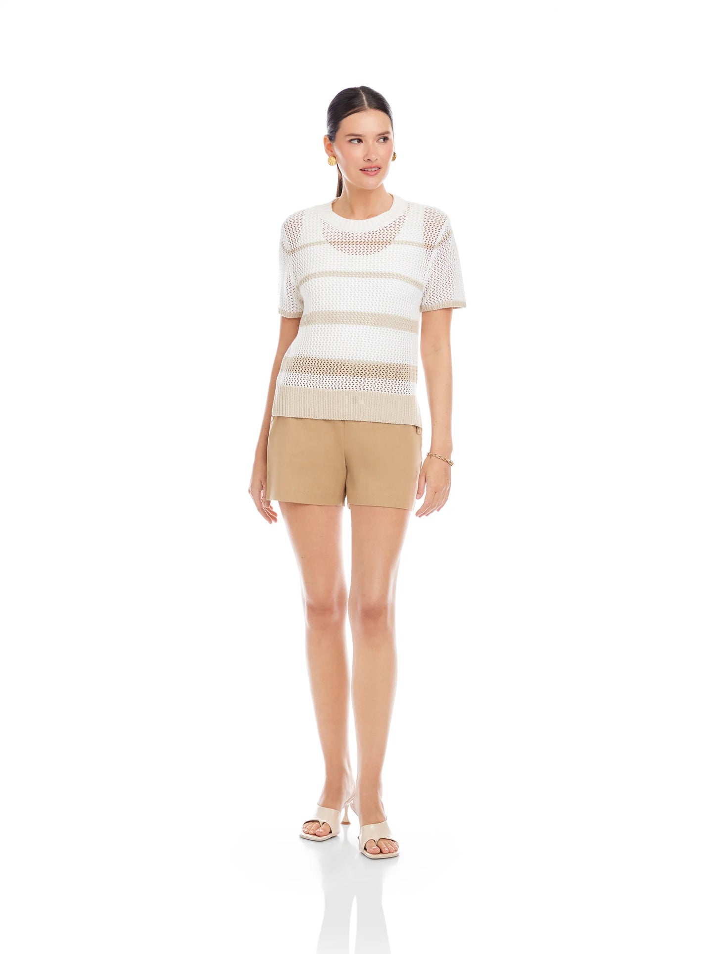 Fifteen Twenty - Crochet Short Sleeve Sweater