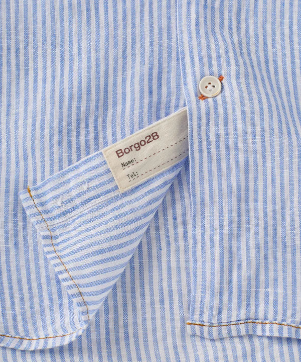 Borgo 28 - Striped Linen Long-Sleeve Sport Shirt