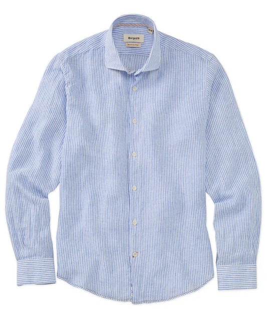 Borgo 28 - Striped Linen Long-Sleeve Sport Shirt