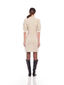 Model wearing Fifteen Twenty - Elsie Dress in Oatmeal - back.