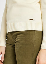 Load image into Gallery viewer, Model wearing Dubarry Rosmead Sweater in Chalk.
