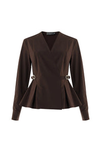 Exquise - Ashlynn Belted-Lapel Blouse