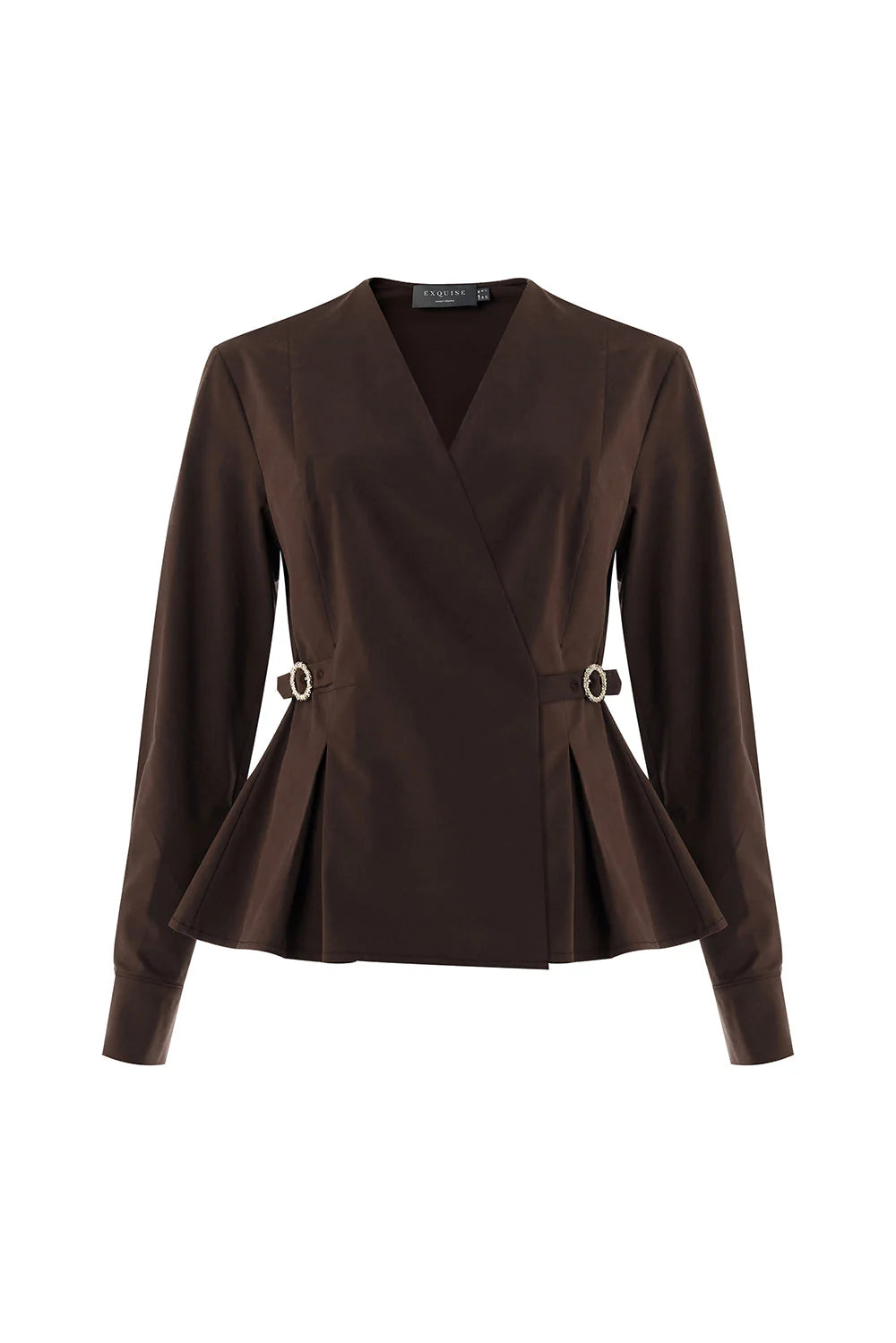 Exquise - Ashlynn Belted-Lapel Blouse