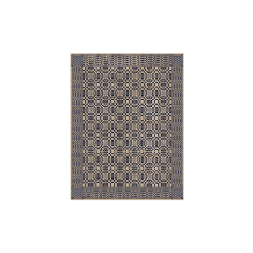 RRL Wool/Cotton Area Rug in Navy/Cream.