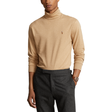 Load image into Gallery viewer, Model wearing POLO Ralph Lauren - L/S Soft Touch Turtleneck in Classic Camel Heather.
