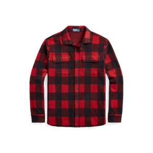 POLO Ralph Lauren - L/S Knit Flannel Sportshirt - Plaid in Red/Polo Black.