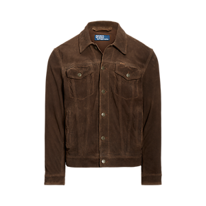 POLO Ralph Lauren - Original Label RL Icon Goat Suede Trucker Jacket in Tobacco.