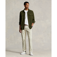 Load image into Gallery viewer, Model wearing POLO Ralph Lauren - L/S Knit Flannel Sportshirt in Company Olive.
